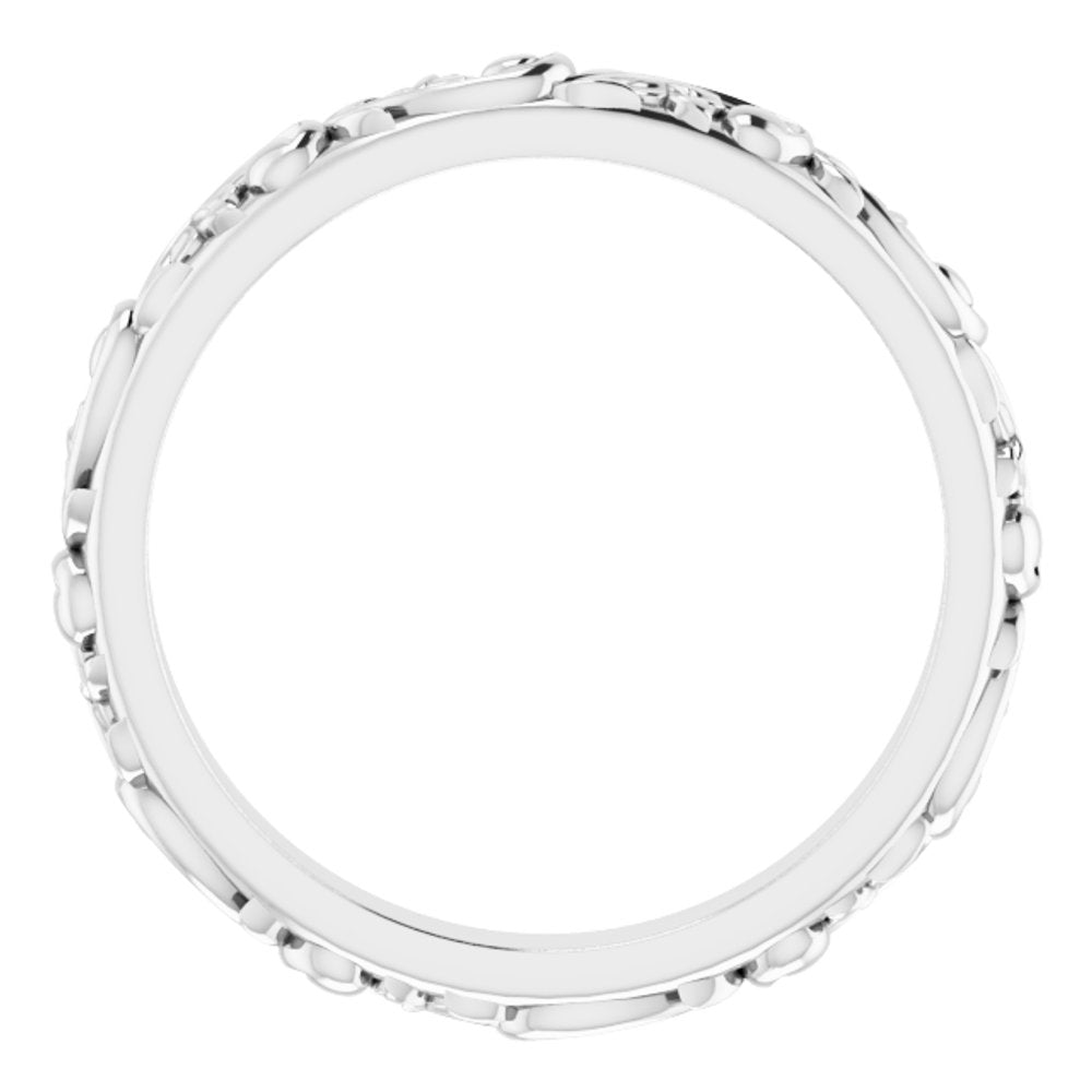 14K White Gold 2.5 mm Sculptural Band Size 5