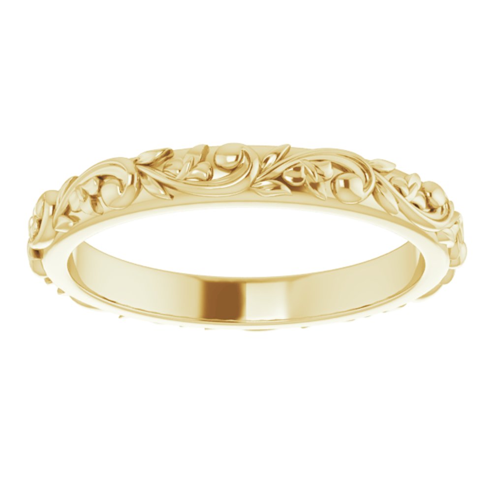 14K Yellow Floral-Inspired Band