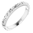 14K X1 White Floral-Inspired Band Size 6.5