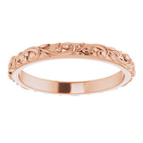 10K Rose Gold 2.5 mm Sculptural Band Size 8