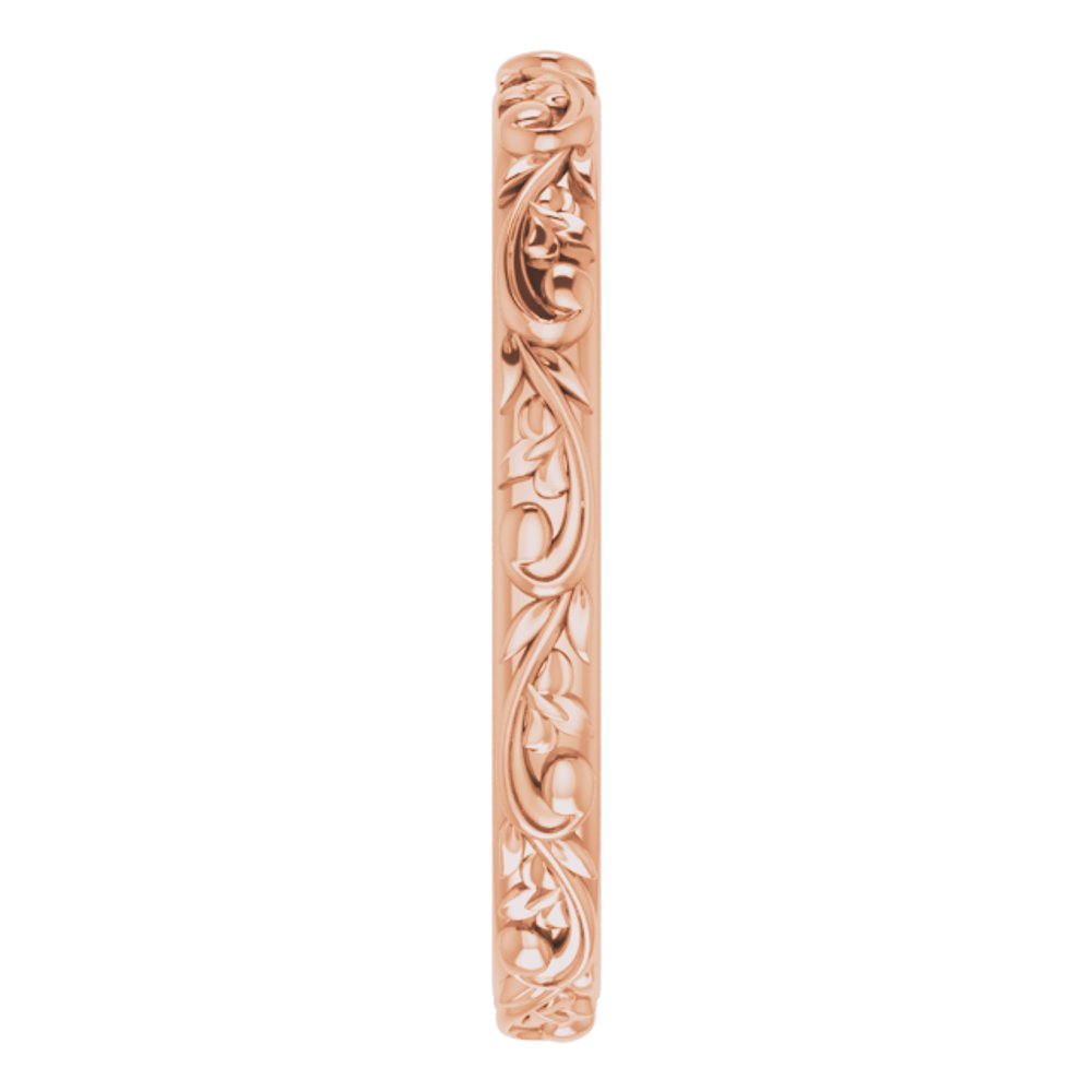 10K Rose Gold 2.5 mm Sculptural Band Size 8