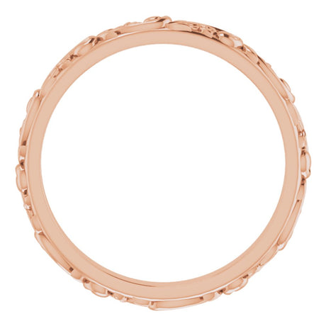 10K Rose Gold 2.5 mm Sculptural Band Size 8