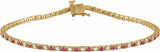 14K Yellow Gold Natural Ruby & 5/8 CTW Natural Diamond Line 7 1/4" Bracelet