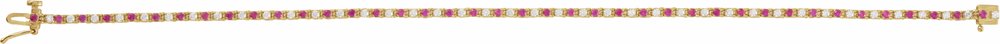 14K Yellow Natural Ruby & 5/8 CTW Natural Diamond Line 7 1/4" Bracelet