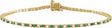 14K Yellow Gold Vermeil 5/8 CTW Lab-Grown Emerald & Lab-Grown Diamond Line 7 1/4" Bracelet