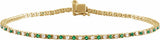 14K Yellow Gold 5/8 CTW Lab-Grown Emerald & Lab-Grown Diamond Line 7 1/4" Bracelet