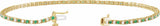 14K Yellow Gold 5/8 CTW Lab-Grown Emerald & Lab-Grown Diamond Line 7 1/4" Bracelet