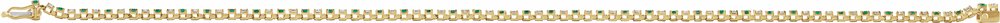 14K Yellow Gold 5/8 CTW Lab-Grown Emerald & Lab-Grown Diamond Line 7 1/4" Bracelet