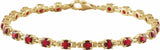 14K Yellow Natural Mozambique Garnet 7 1/4" Line Bracelet