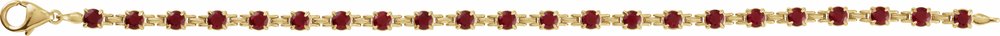 14K Yellow Natural Mozambique Garnet 7 1/4" Line Bracelet