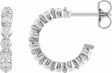 14K White 7/8 CTW Natural Diamond 14.5 mm Hoop Earrings