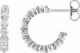 14K White 7/8 CTW Natural Diamond 14.5 mm Hoop Earrings