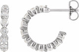 14K White Gold 7/8 CTW Natural Diamond 14.5 mm Hoop Earrings