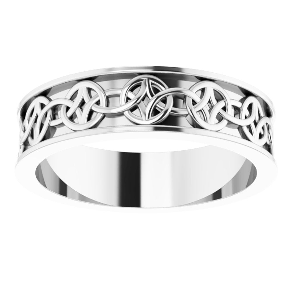 14K White 5 mm Celtic-Inspired Band