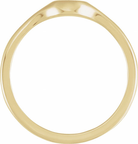 14K Yellow Round Petite Signet Ring