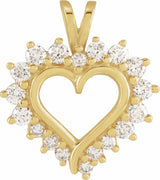 14k Yellow 1/2 CTW Natural Diamond Heart Pendant