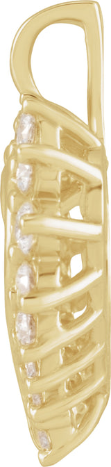 14k Yellow 1/2 CTW Natural Diamond Heart Pendant