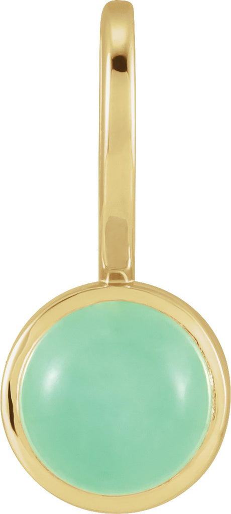 14K Yellow Gold Natural Chrysoprase Charm/Pendant
