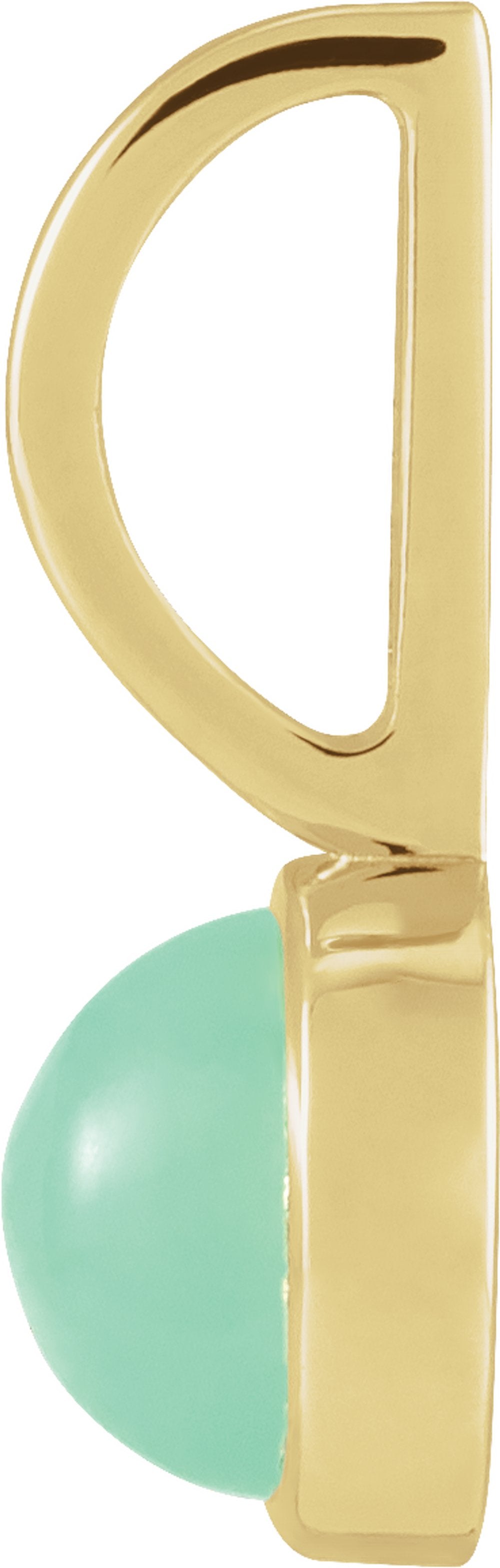 14K Yellow Natural Chrysoprase Charm/Pendant