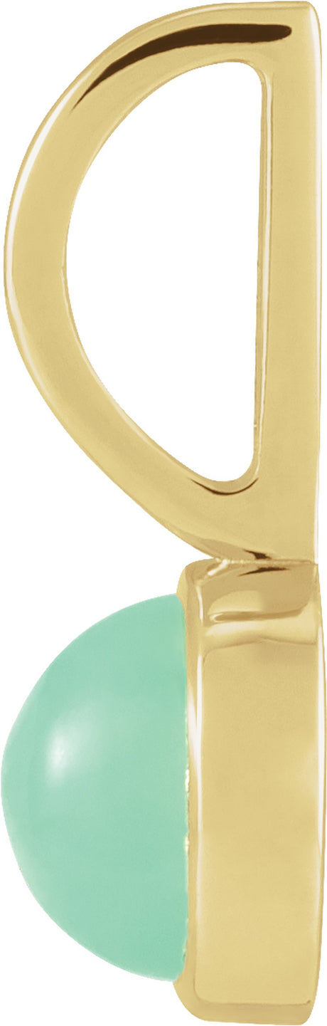 14K Yellow Natural Chrysoprase Charm/Pendant