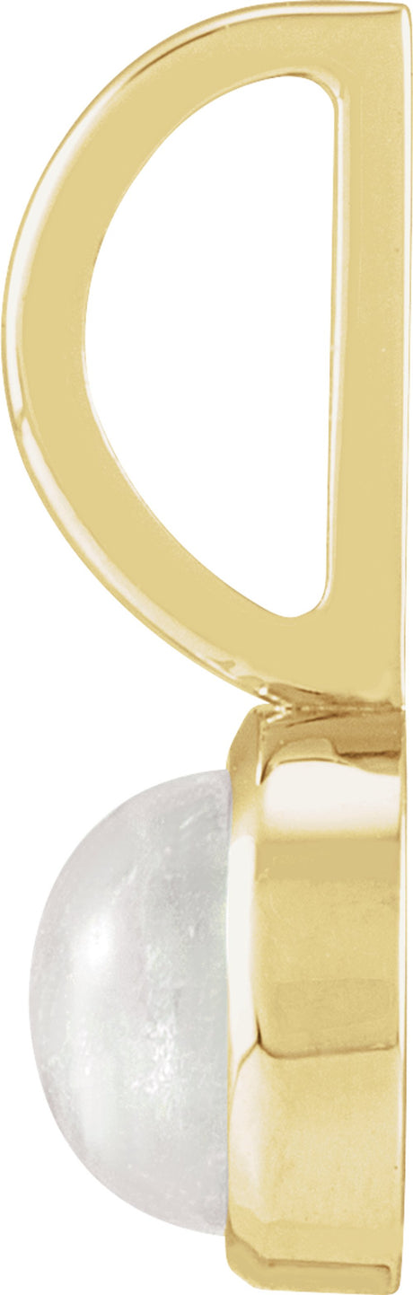 14K Yellow Natural Rainbow Moonstone Charm/Pendant