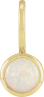 14K Yellow Natural White Opal Charm/Pendant