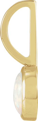 14K Yellow Natural White Opal Charm/Pendant