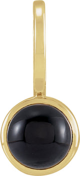 14K Yellow Gold Natural Black Onyx Charm/Pendant