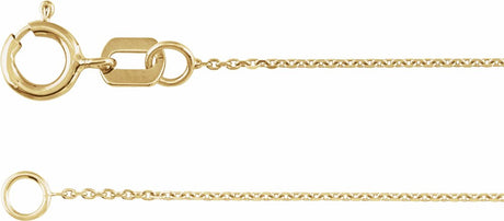 14K Yellow Gold .65 mm Diamond-Cut Cable 7" Chain 