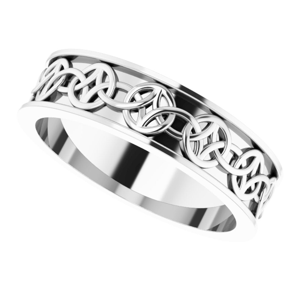 14K White 5 mm Celtic-Inspired Band