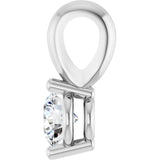 14K White 1/10 CT Lab-Grown Diamond Pendant