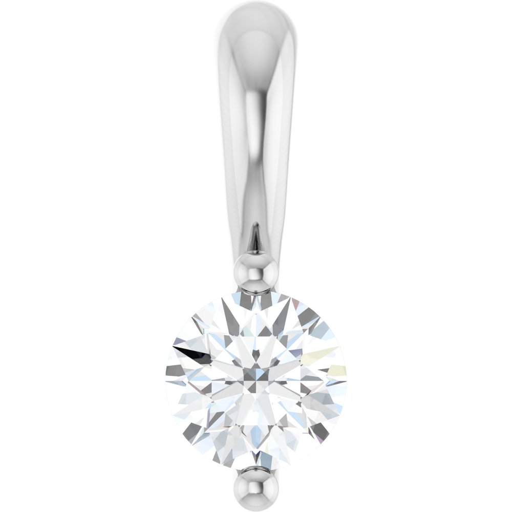 14K White 1/10 CT Lab-Grown Diamond Pendant