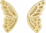 14K Yellow Butterfly Wing Earrings