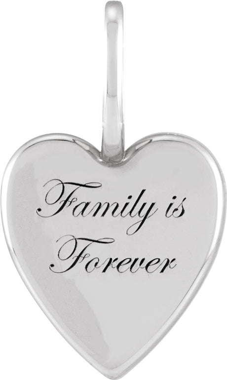 Sterling Silver Family is Forever Heart Charm/Pendant