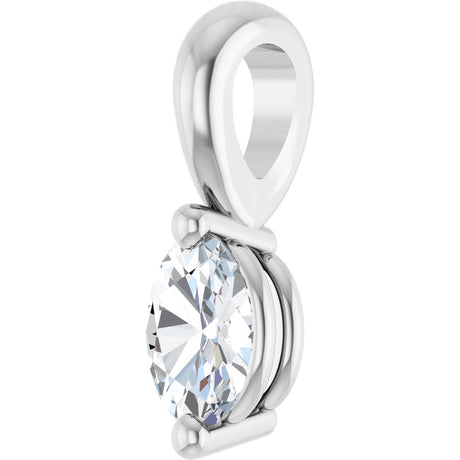 14K White 1/8 CT Natural Diamond Pendant