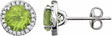 14K White Gold Natural Peridot & 1/8 CTW Natural Diamond Earrings