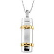 Sterling Silver 14K Yellow Gold-Plated Cylinder Ash Holder 18" Necklace