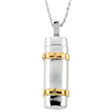 Sterling Silver 14K Yellow Gold-Plated Cylinder Ash Holder 18" Necklace