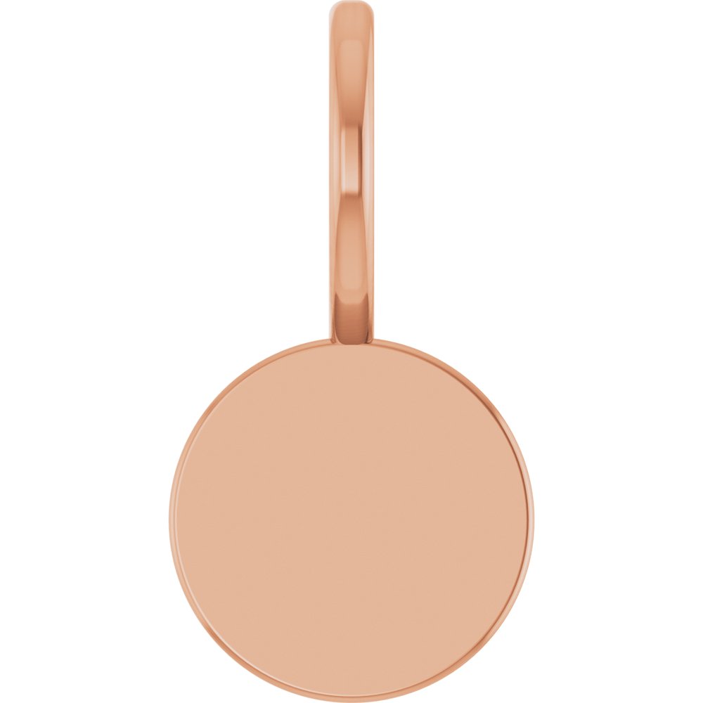 14K Rose Gold Engravable Disc Charm/Pendant 