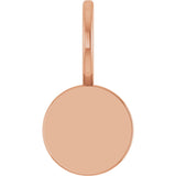 14K Rose Gold Engravable Disc Charm/Pendant 