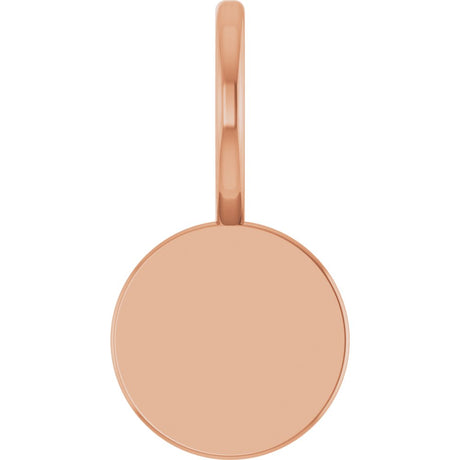 14K Rose Gold Engravable Disc Charm/Pendant 