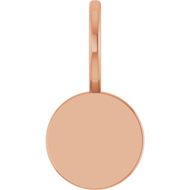 14K Rose Gold Engravable Disc Charm/Pendant 