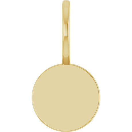 14K Yellow Gold Engravable Disc Charm/Pendant 
