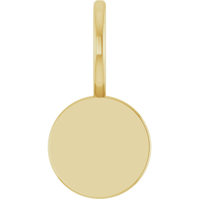 14K Yellow Gold Engravable Disc Charm/Pendant 