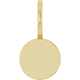 14K Yellow Engravable Disc Charm/Pendant 