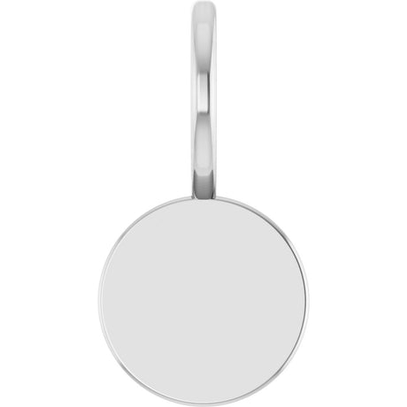 14K White Engravable Disc Charm/Pendant 