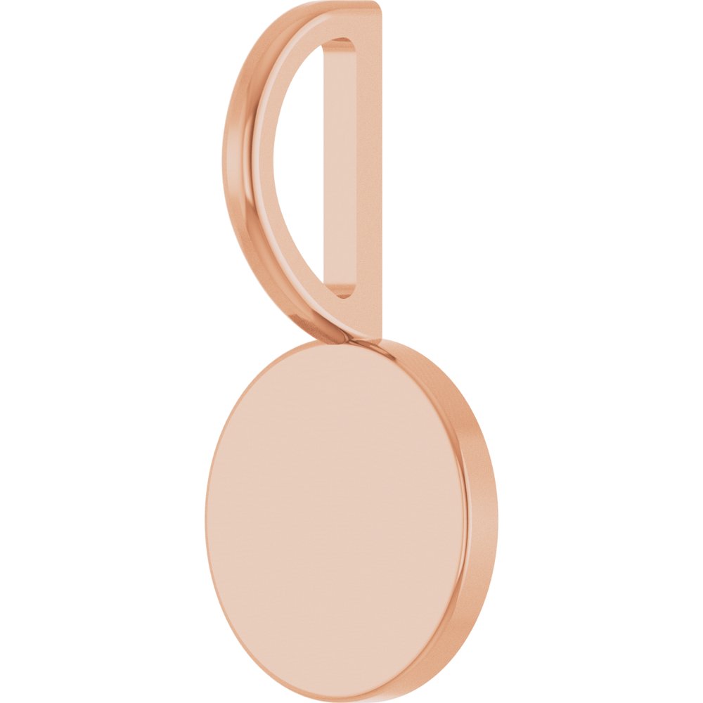 14K Rose Gold Engravable Disc Charm/Pendant 