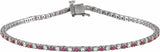 14K White Natural Ruby & 5/8 CTW Natural Diamond Line 7 1/4" Bracelet