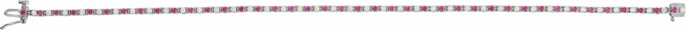 14K White Natural Ruby & 5/8 CTW Natural Diamond Line 7 1/4" Bracelet