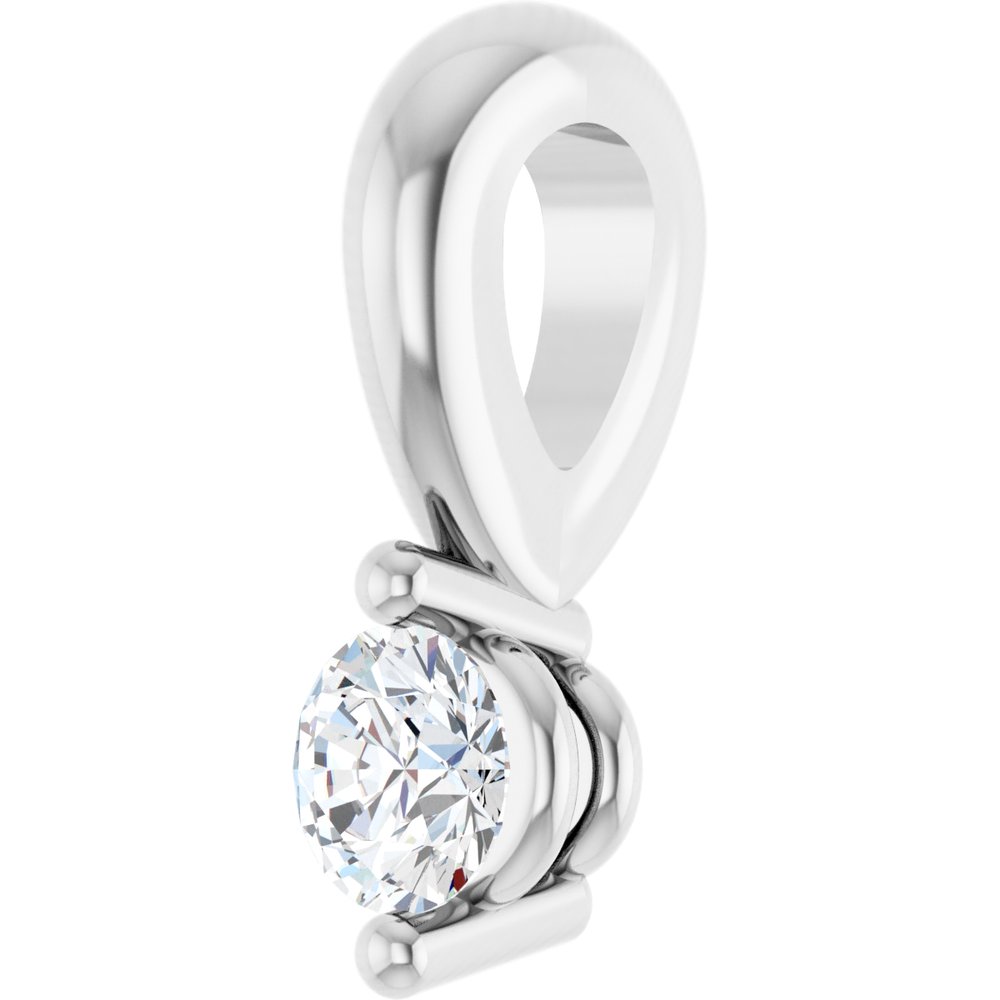 14K White Gold .03 CT Lab-Grown Diamond Pendant